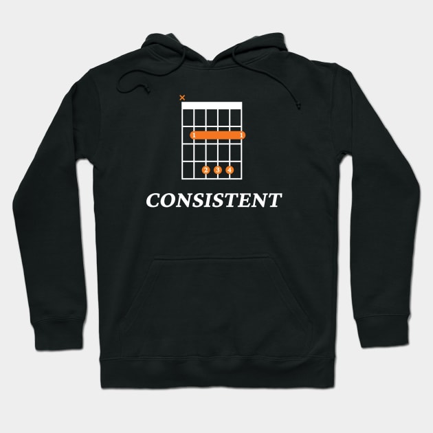 B Consistent B Guitar Chord Tab Dark Theme Hoodie by nightsworthy